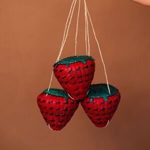 Handmade Woven Strawberry Purse made of Palm